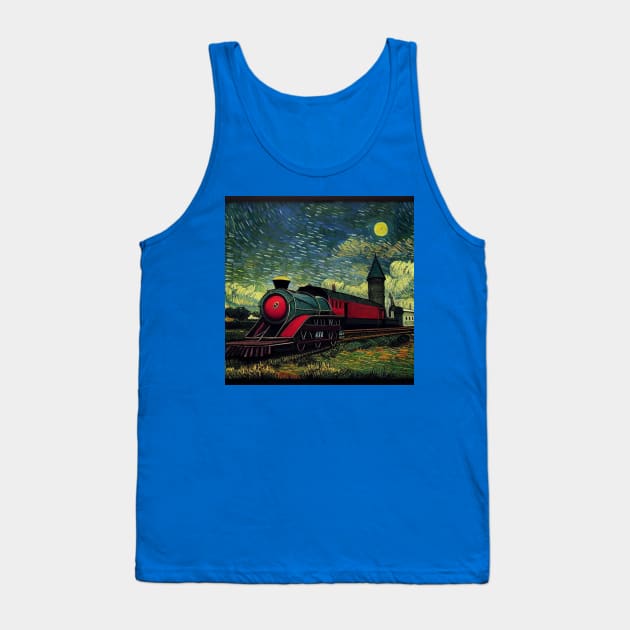 Starry Night Wizarding Express Train Tank Top by Grassroots Green